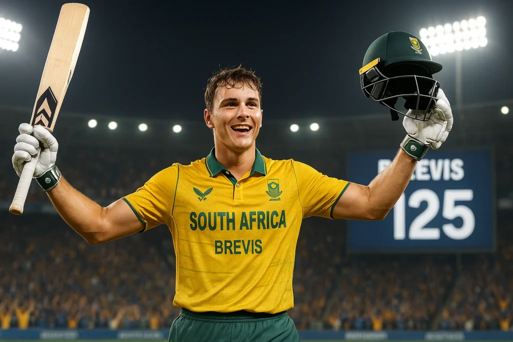 Dewald Brevis record-breaking century
