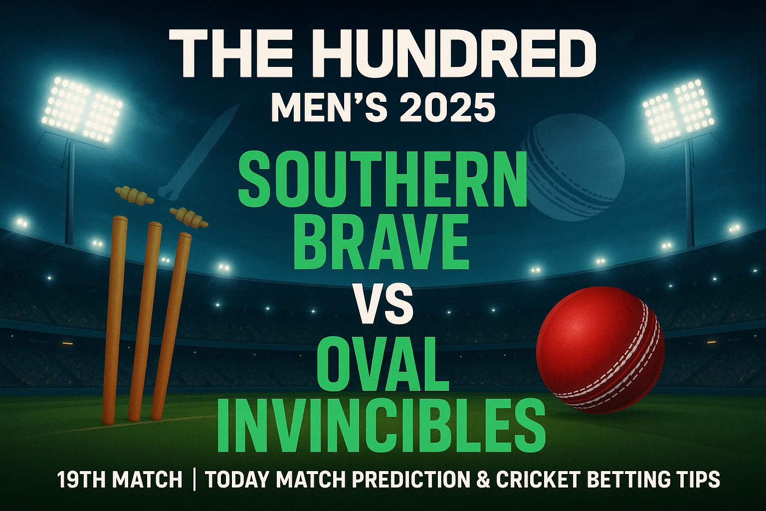 Read more about the article Southern Brave vs Oval Invincibles, 19th Match Prediction and Cricket Betting Tips