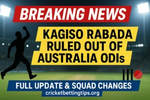 Read more about the article Kagiso Rabada Ruled Out of Australia ODIs with Ankle Injury