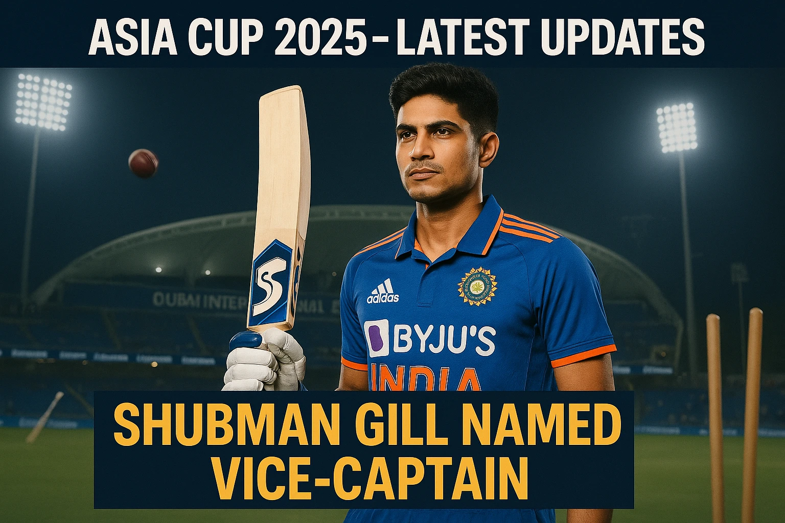 Read more about the article Shubman Gill Named Vice-Captain for Asia Cup 2025: India Announce 15-Member Squad