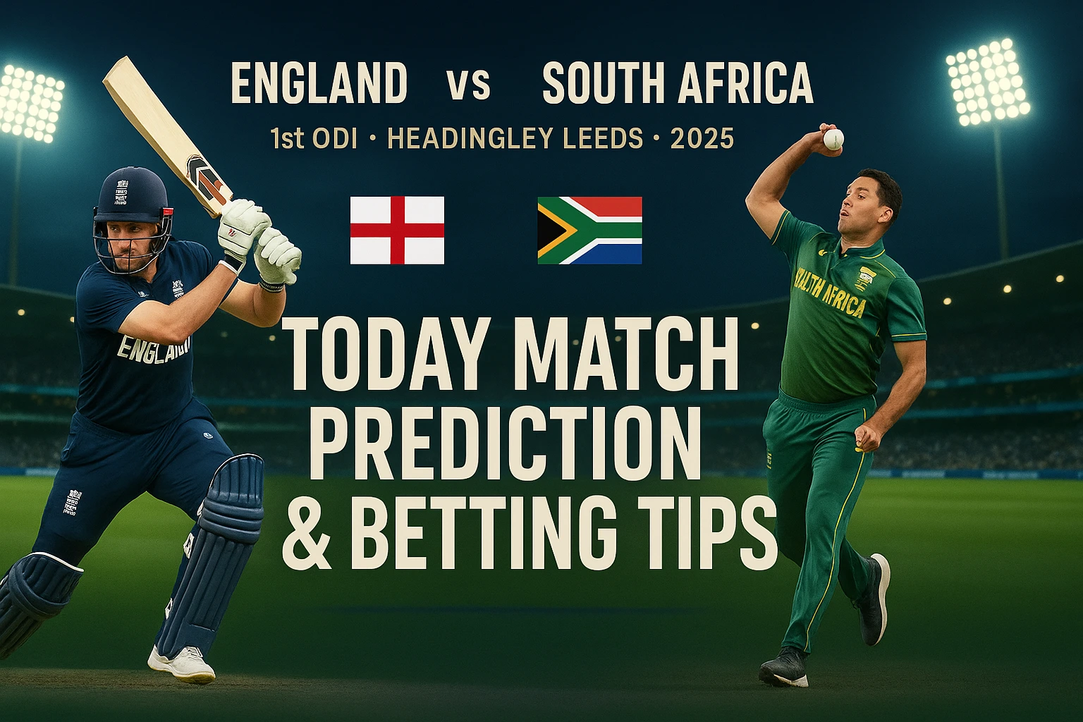 Read more about the article England vs South Africa, 1st ODI – Live Today Match Prediction and Betting Tips