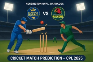 Read more about the article Who will win the cricket match between Barbados Royals vs Antigua and Barbuda Falcons, 22nd Match prediction