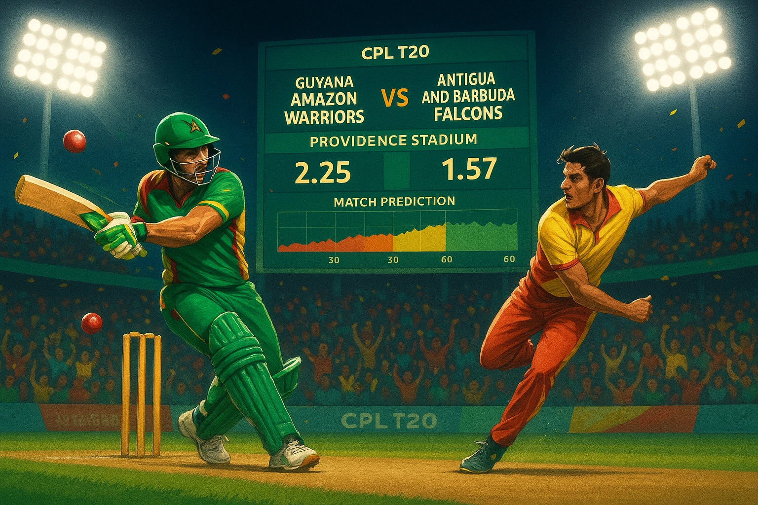 Read more about the article Guyana Amazon Warriors vs Antigua and Barbuda Falcons, 26th Match Prediction & Expert Cricket Betting Tips