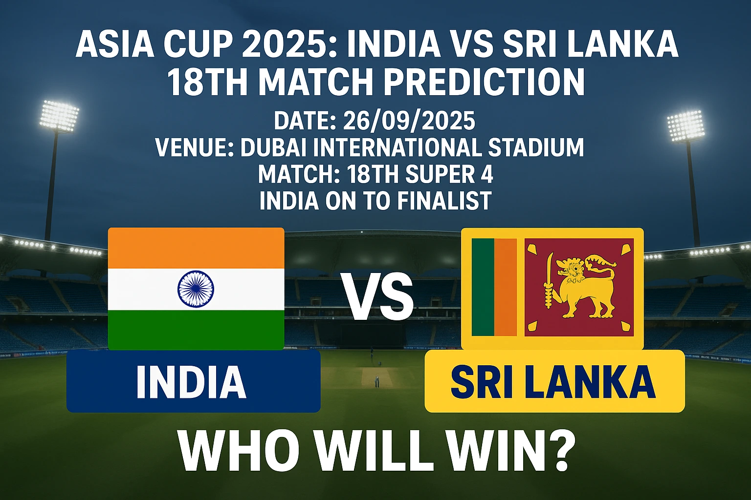 India vs Sri Lanka match Prediction