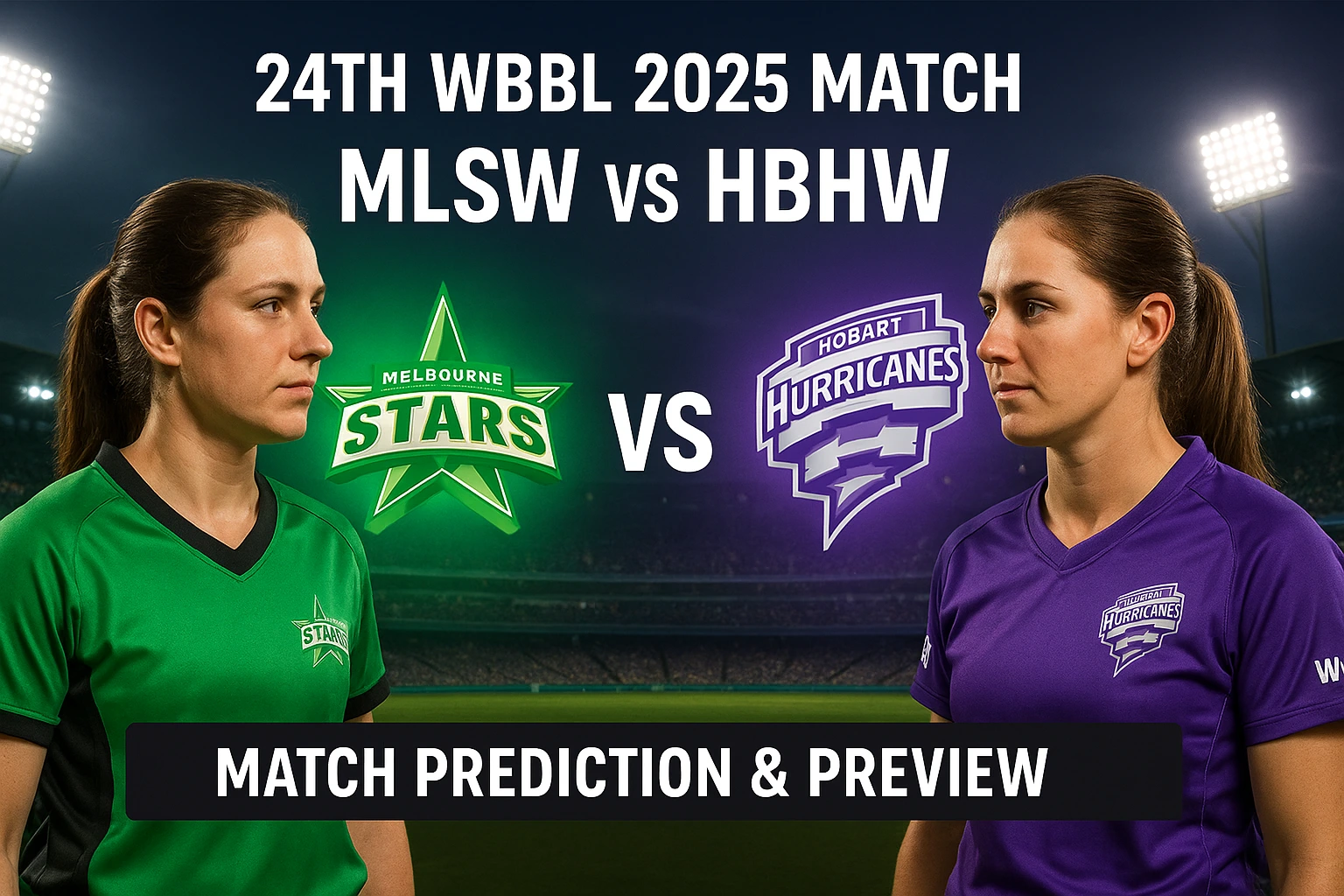 Read more about the article Melbourne Stars Women vs Hobart Hurricanes Women 24th match prediction | Who will win today’s match WBBL 2025?