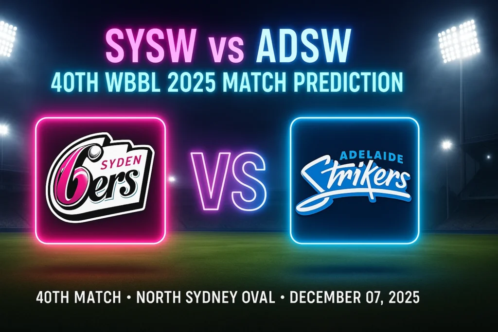 SYSW vs ADSW 40th match prediction