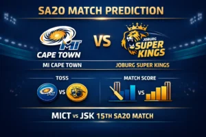 Read more about the article Mi Cape Town vs Joburg Super Kings SA20 15th Match Prediction, Preview, Betting Tips and Who will win today’s SA20 Match?