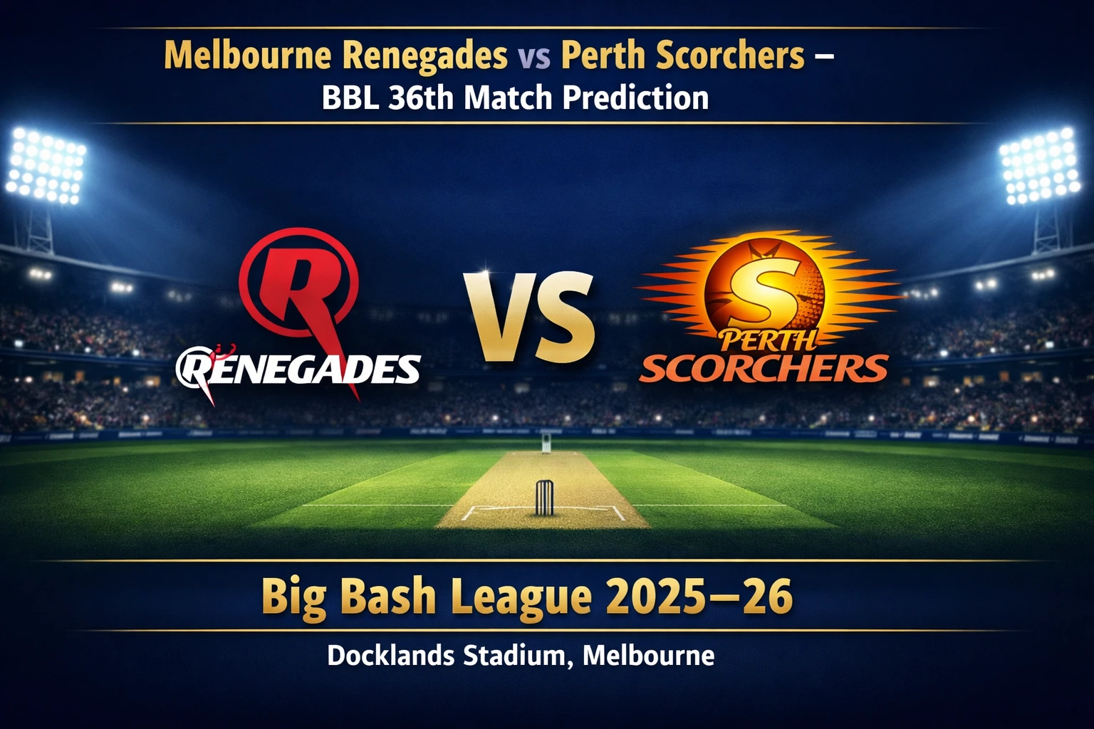 Read more about the article Melbourne Renegades vs Perth Scorchers BBL 36th Match Prediction, Preview, Betting Tips and Who will win today’s match?