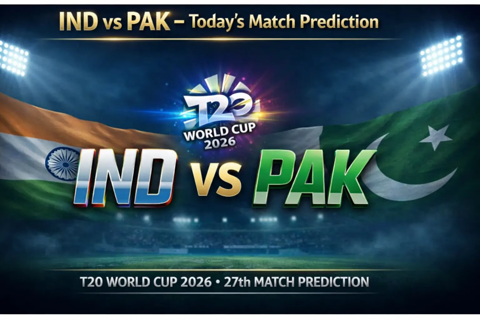 IND VS PAK 27st T20 WC Match Prediction
