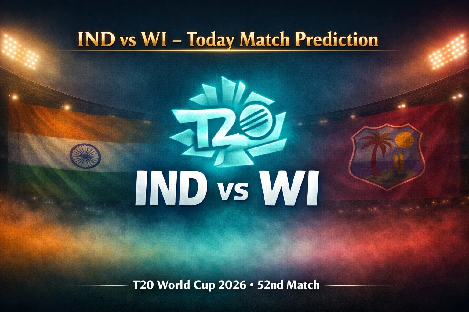 IND vs WI 52nd T20 WC Match Prediction