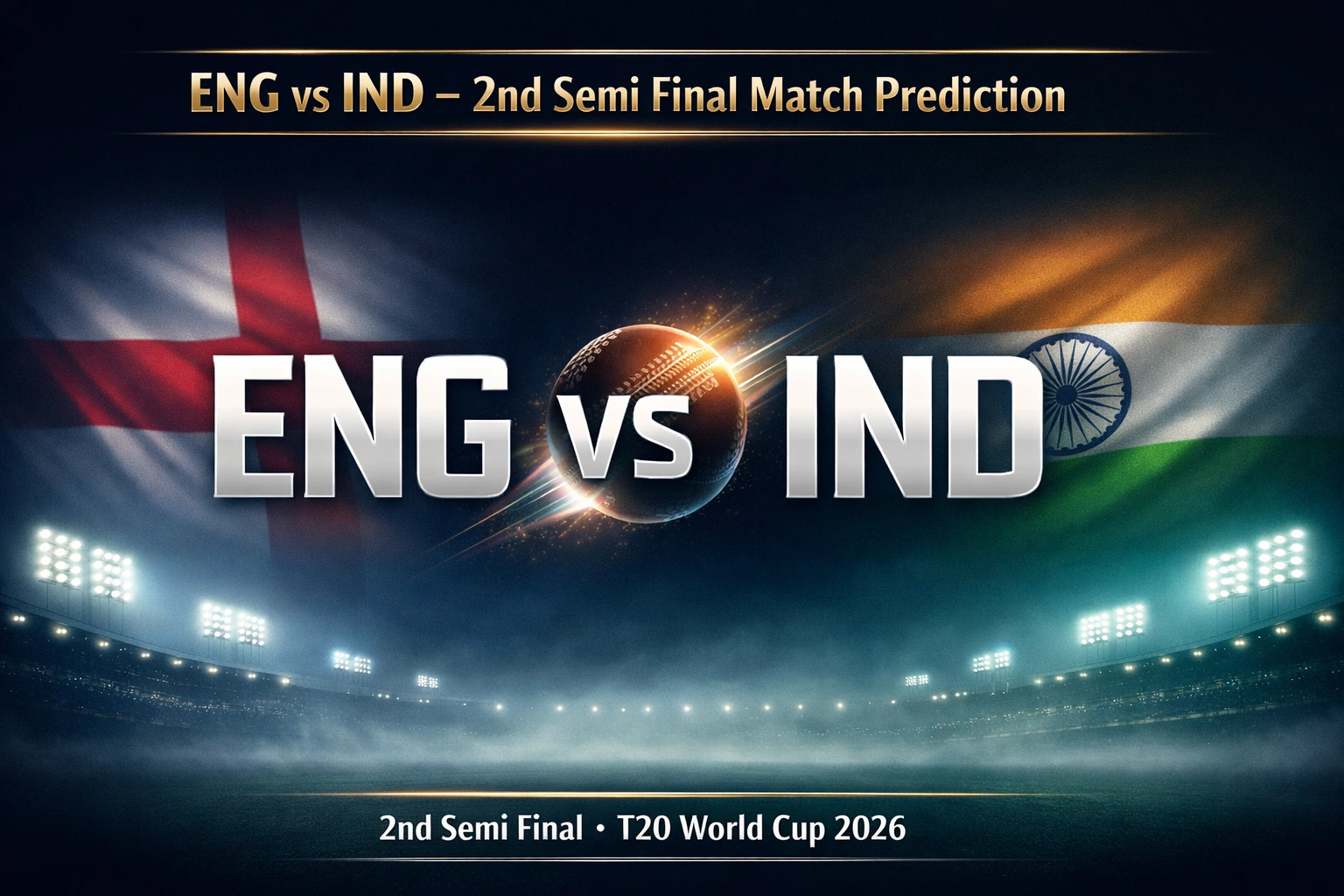 Read more about the article Who Will Win Today? England vs India, 2nd Semi-Final T20 World Cup 2026 Match Prediction and Betting Tips