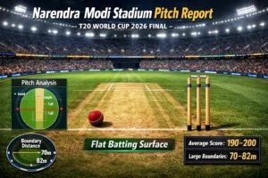 Narendra Modi Stadium Pitch Report T20 WC 2026 Final