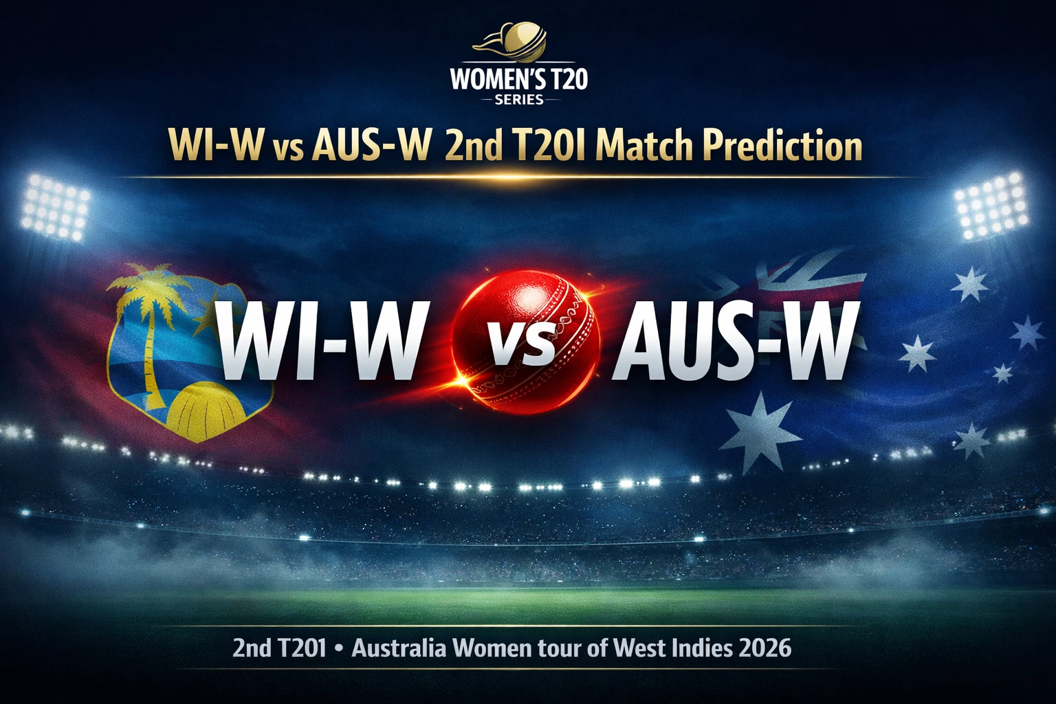 WI-W vs AUS-W 2nd T20I Match Prediction