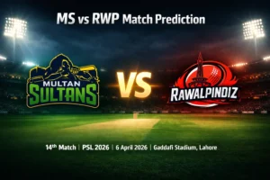 Read more about the article MS vs RWP Today Match Prediction & Betting Tips, Playing XI, Pitch Report & Who Will Win Match 14 PSL 2026 on 6th April 2026?