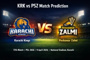 Read more about the article KRK vs PSZ Today Match Prediction, Betting Tips & Who Will Win | PSL 2026 Match 17