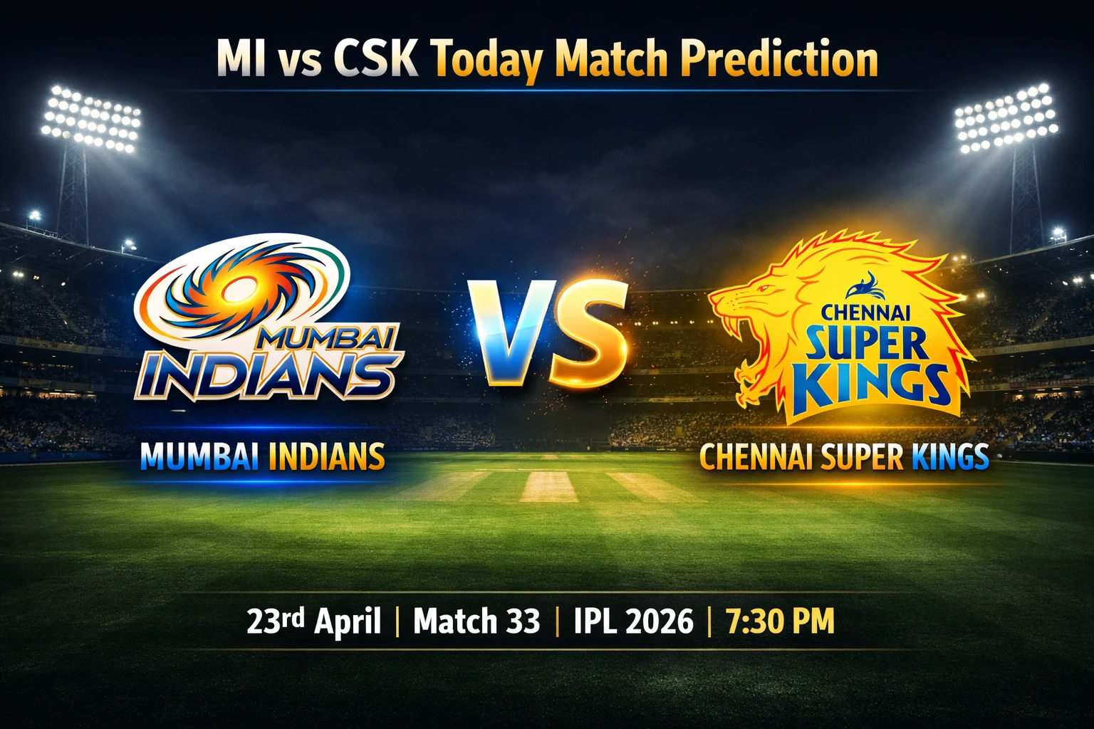 MI vs CSK Today Match Prediction