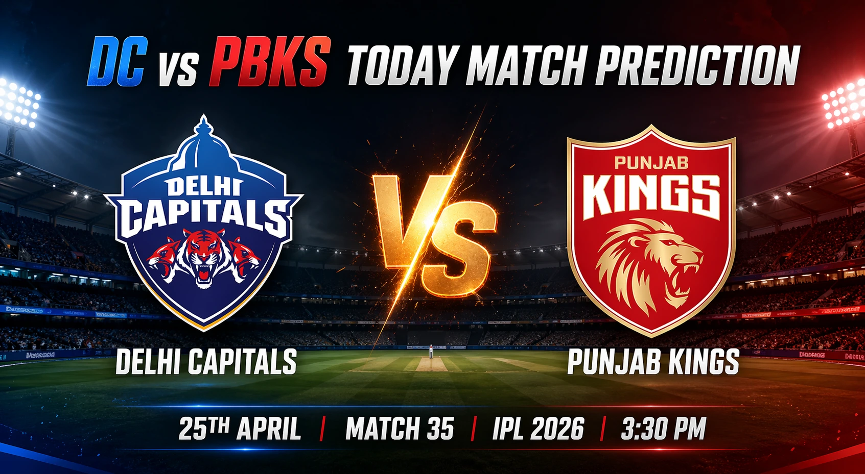 DC vs PBKS Today Match Prediction