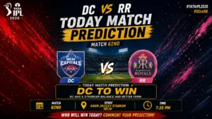 Read more about the article DC vs RR Today Match Prediction, Betting Tips & Who Will Win Match 62 IPL 2026?