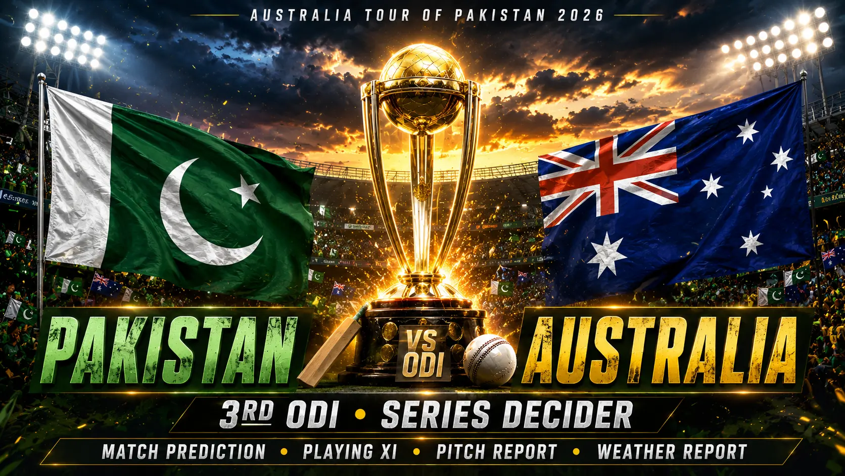 Pakistan vs Australia 3rd ODI 2026: Series-Decider Match Prediction & Analysis