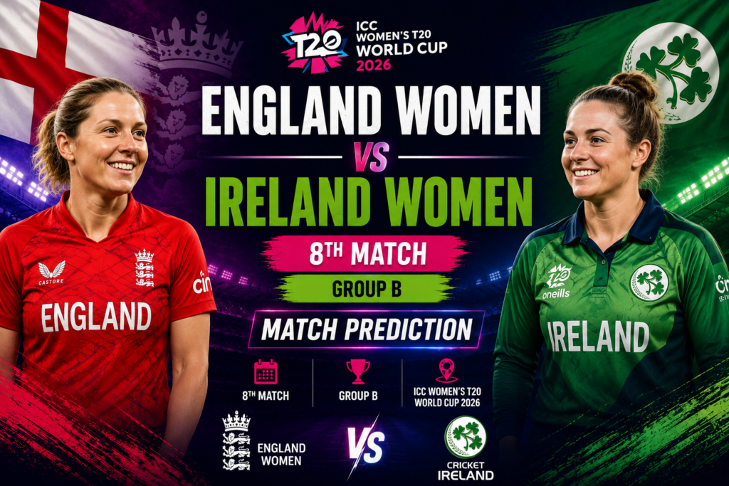 England Women vs Ireland Women, 8th Match, Group B, ICC Womens T20 World Cup 2026 - Match Prediction