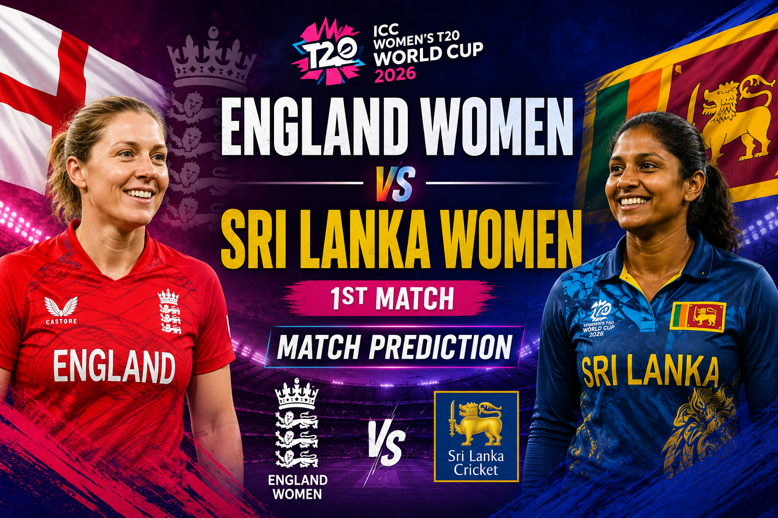 England Women vs Sri Lanka Women, 1st Match, ICC Women's T20 World Cup 2026 - Match Prediction