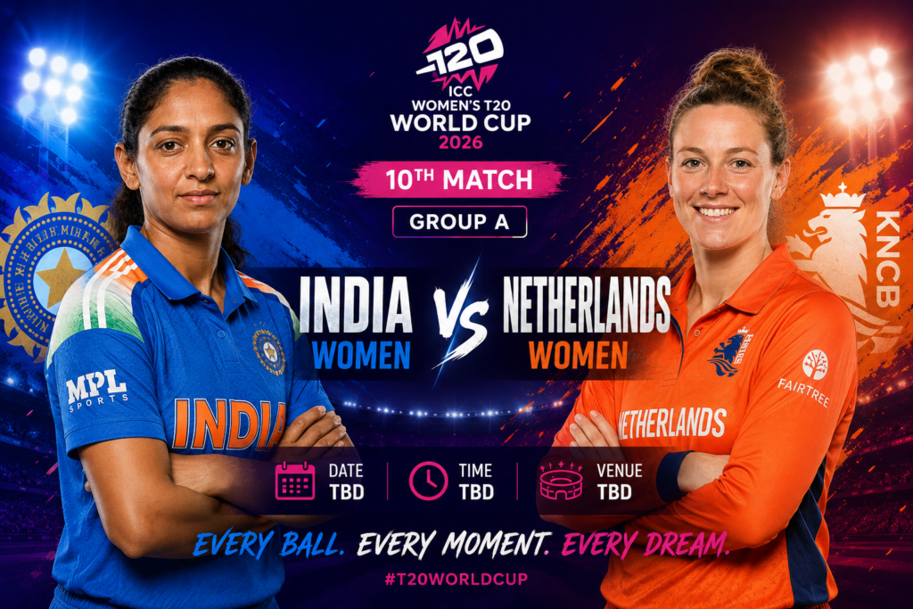 India Women vs Netherlands Women, 10th Match, Group A, ICC Womens T20 World Cup 2026