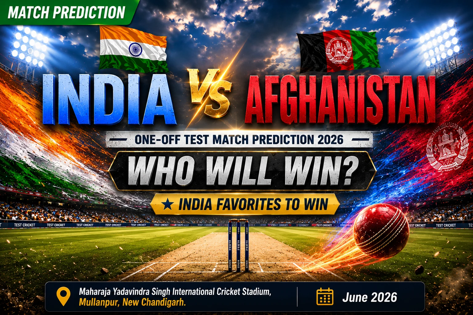 India vs Afghanistan, One-off Test, Afghanistan tour of India 2026 – Who Will Win Today's Match