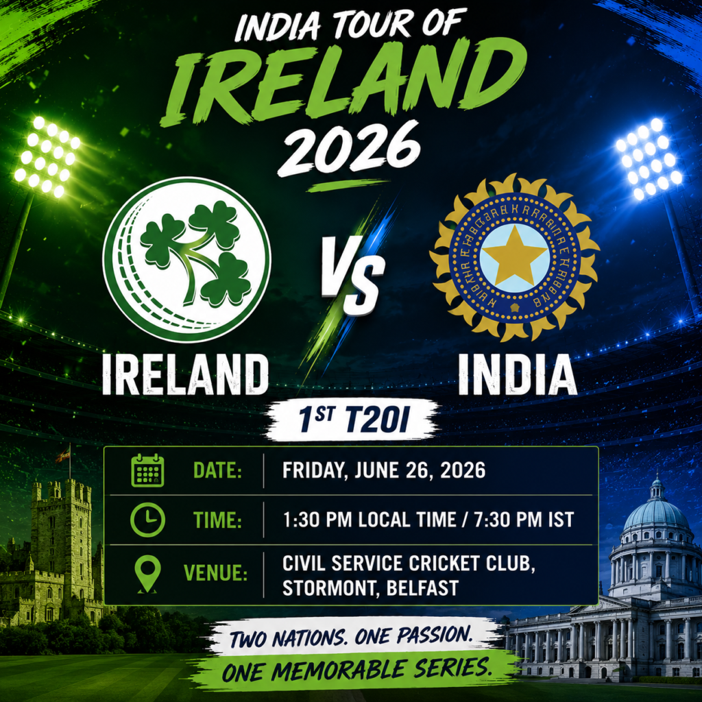 Ireland vs India, 1st T20I, India tour of Ireland, 2026 