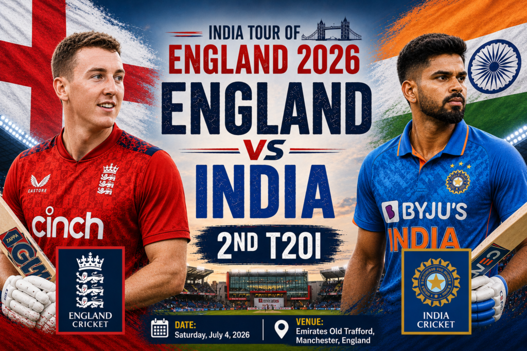 England vs India, 2nd T20I, India tour of England, 2026