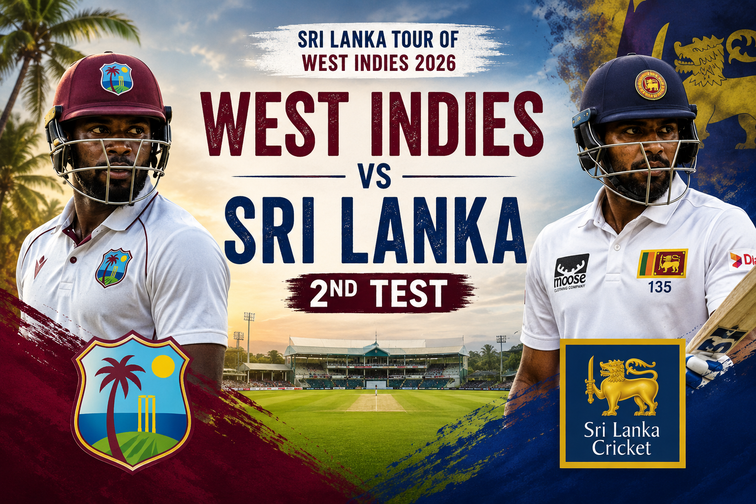 Read more about the article West Indies vs Sri Lanka, 2nd Test, Sri Lanka tour of West Indies 2026 
